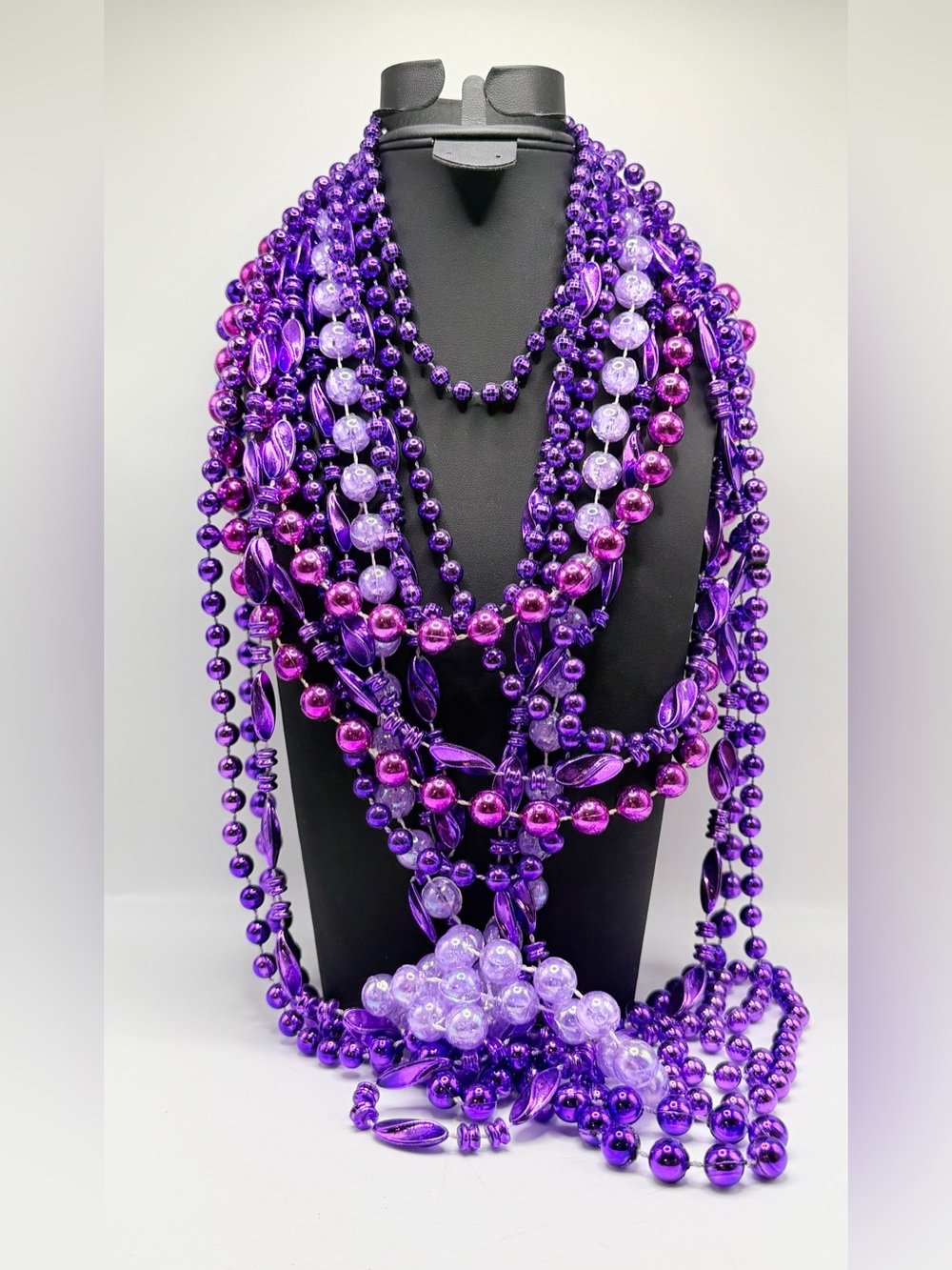 Party Beads! Necklaces; 10 strand lot, Purples!